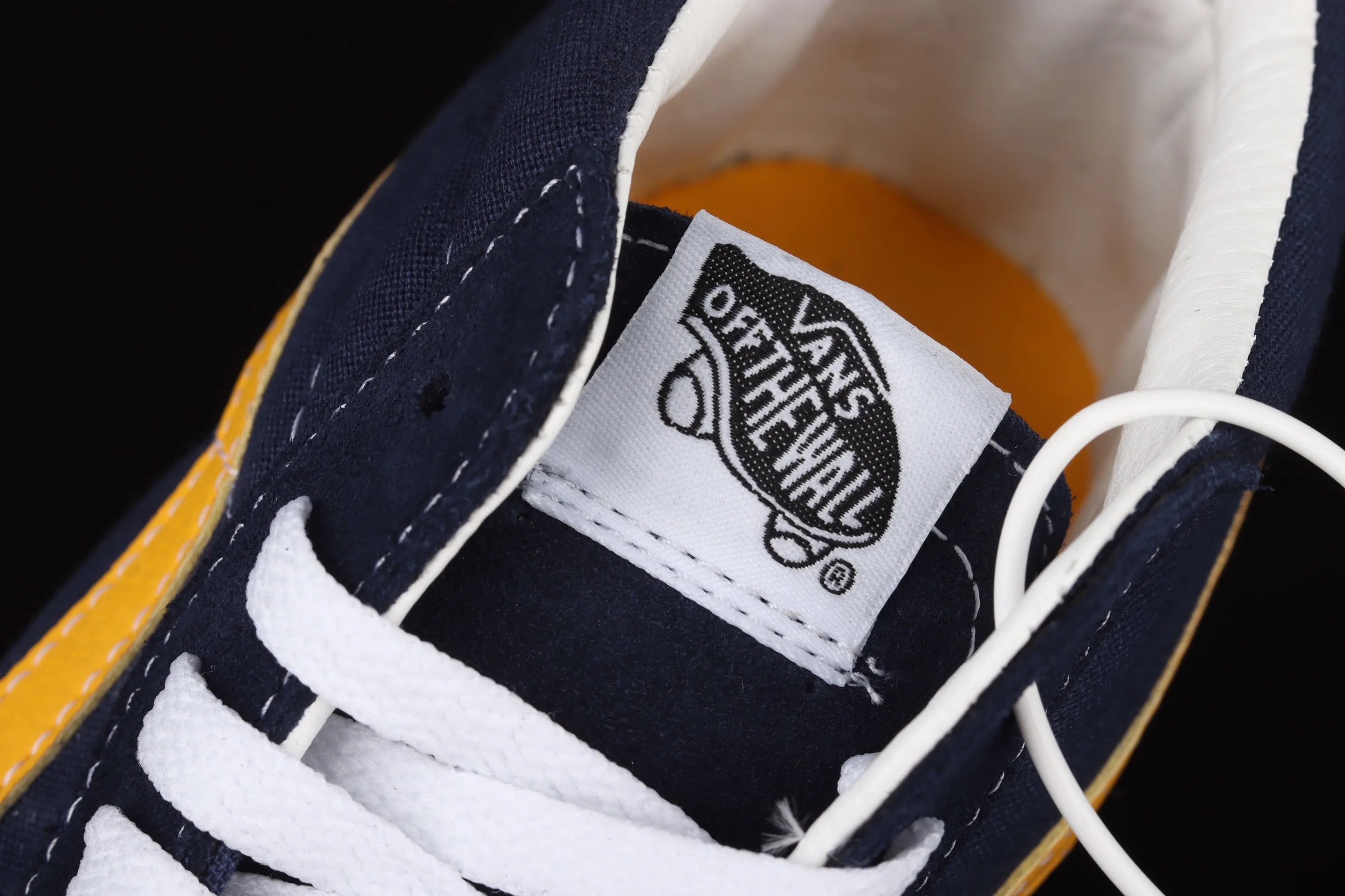 All categories Vans Vans series Vans Mid Vans China Vans Sk8-Mid blue and yellow contrast stitching mid-top retro classic canvas skateboard shoes VN0A3WM34PL